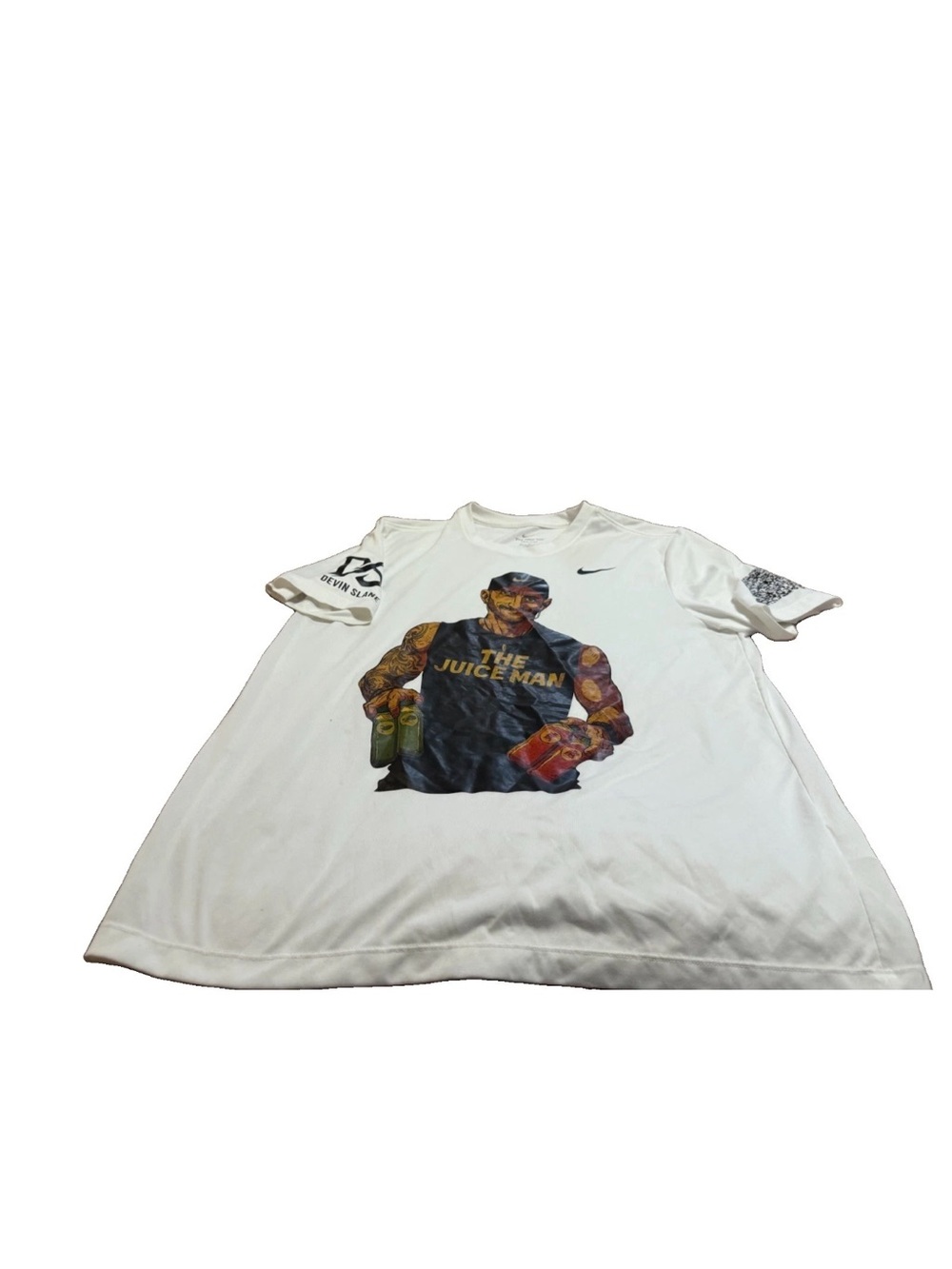 Nike Dri-Fit Men's Large White Graphic Shirt "The Juice Man" Devin Slan